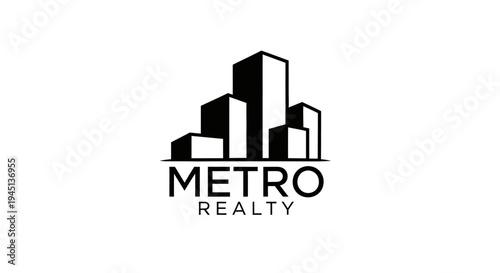 Metro Realty Logo Design with Modern City Skyline Silhouette