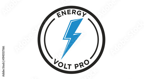 Blue lightning bolt energy logo symbol.