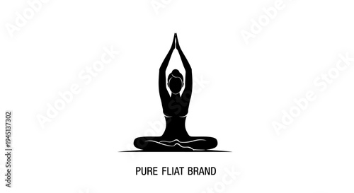 Peaceful yoga meditation pose silhouette, spiritual wellness and healthy lifestyle concept