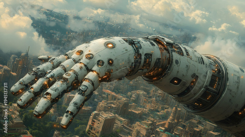 Create a aged machinery depiction of a robotic