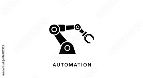 Robotic Arm Automation Icon - Industrial Technology and Smart Manufacturing Concept