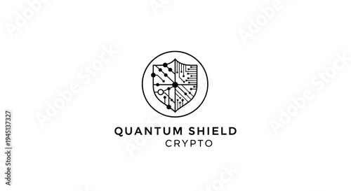 Quantum Shield Crypto Logo: Digital Security, Blockchain Technology, and Cyber Protection