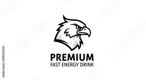 Premium Fast Energy Drink Logo with Stylized Eagle Head Mascot Design