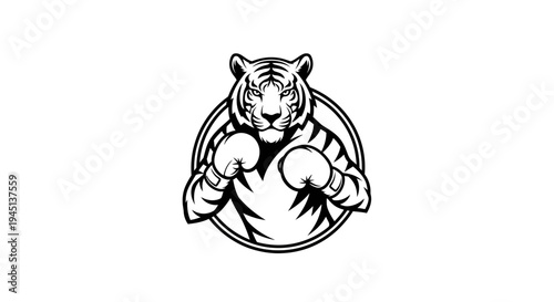 Tiger Boxer Mascot Logo Design for Sports and Fitness