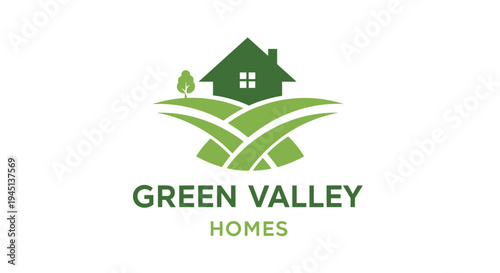 Green Valley Homes company logo design.