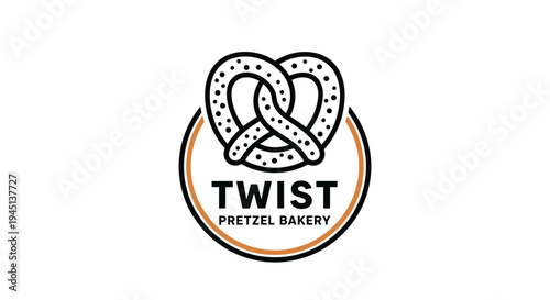 Pretzel bakery logo with twist design.