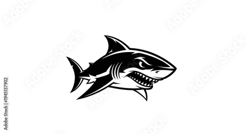 Aggressive Shark Mascot Logo Illustration - Fierce Marine Predator Design