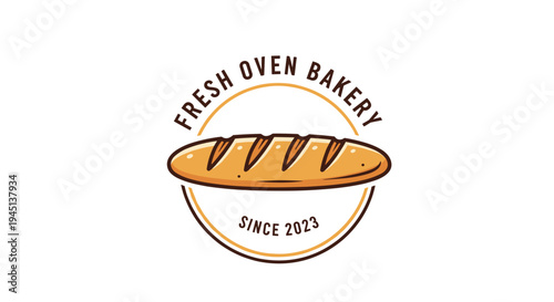 Fresh oven bakery bread logo design.