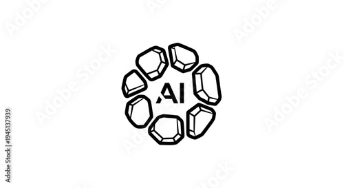 Artificial Intelligence Concept with Geometric Shapes and AI Letters