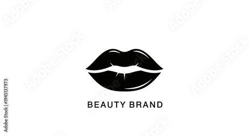 Black Lips Silhouette Logo for Beauty Brand Identity
