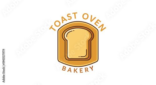 Golden bakery logo with bread icon.
