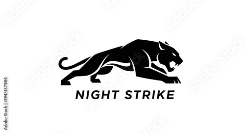 Black Panther Silhouette Logo - Night Strike Predator Animal Graphic Design