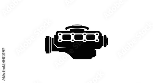 Black silhouette of a car engine icon on a white background, representing automotive power and engineering.