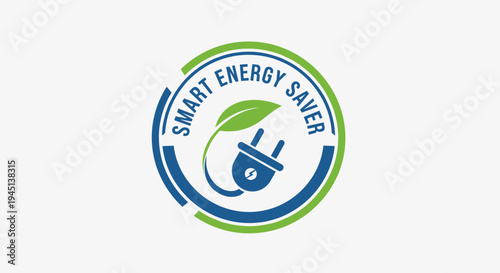 Smart energy saver logo with plug.