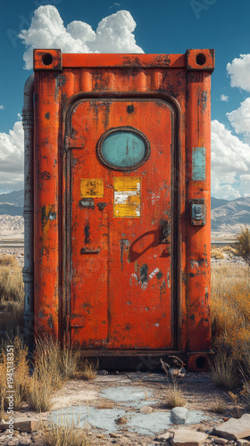 Create a aged machinery depiction of a shipping