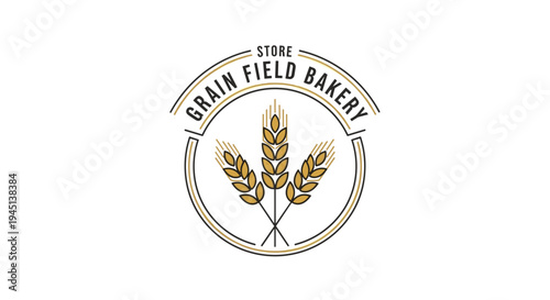 Bakery store logo with wheat.