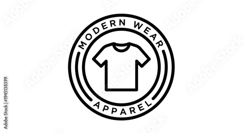 T shirt in circle logo design.