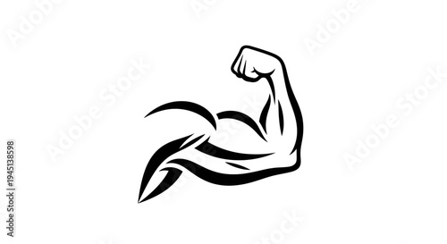 Flexing Bicep Muscle Arm Strength Power Fitness Vector Illustration