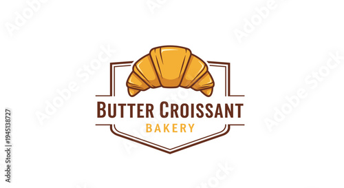Croissant bakery logo with butter.