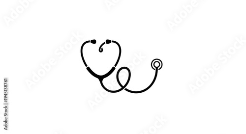Medical Stethoscope Outline Icon on White Background