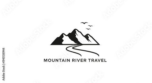 Mountain River Travel Logo Design - Nature Adventure Company Brand Icon