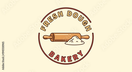 Bakery logo with rolling pin symbol 1.