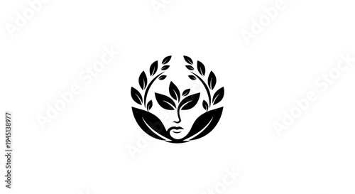 Nature Beauty Face Leaf Organic Logo Design