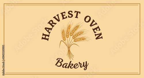 Bakery logo with wheat design.