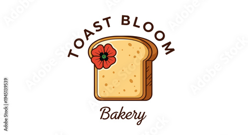 Slice of bread with flower.