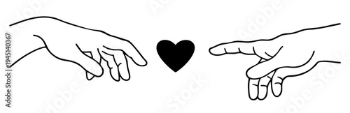 Hands Almost Touching Gesture with Heart Symbol, Reaching Fingers Near Contact Showing Desire Anticipation Longing and Romantic Connection