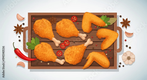 Roasted Chicken Legs on Tray.