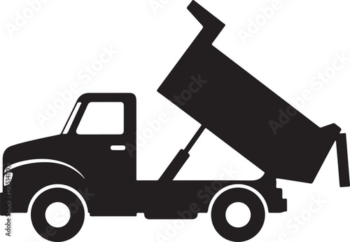 Black silhouette of a dump truck vector