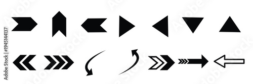 Arrow icon set, arrow cursor.   simple arrows.  collection, different arrow signs, black and green arrows icons. white background, EPS10