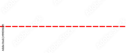Horizontal long dashed line stroke border isolated on transparent background.
