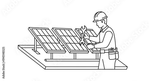 Man installing solar panel technology.