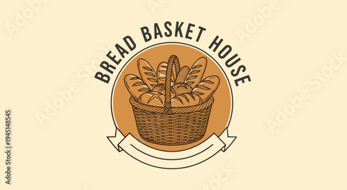 Bread basket with wheat ears.
