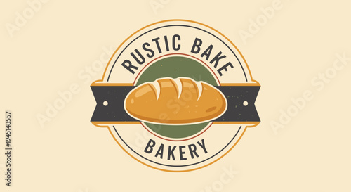 Bread Loaf Bakery Logo Illustration.