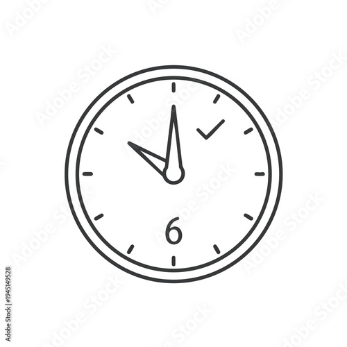 Minimalist outline of a clock face showing approximately 1007