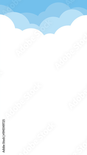 Illustration of cloud with blue sky vertical background. 