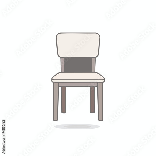 A simple, modern chair with a cushioned seat and backrest