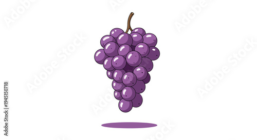 Pixel Art Illustration of a Bunch of Fresh Purple Grapes