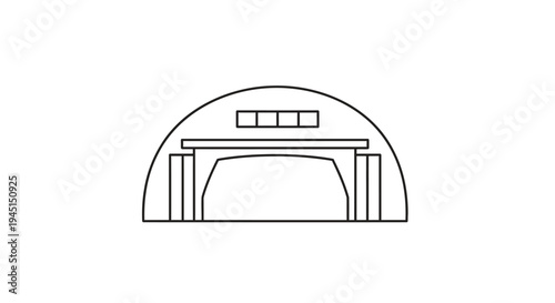 Simple line drawing of archway entrance.