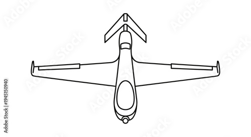 Airplane from above flying vehicle.