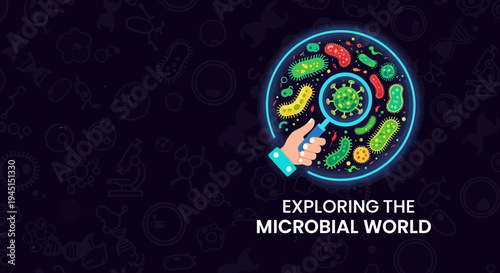 Exploring the microbial world concept.