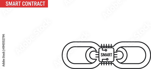 Digital smart contract blockchain technology chain link