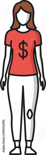 Financial investor woman character illustration