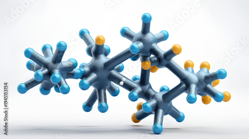 high quality 3d molecular structure of antibody immunoglobulin on white background, labeled scientific visualization, detailed Y shaped protein