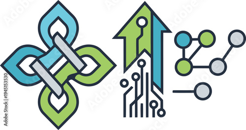 Technological advancement network growth illustration