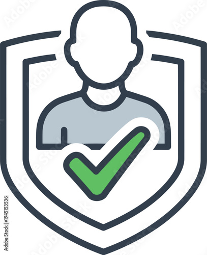 User profile protection with shield and verification mark