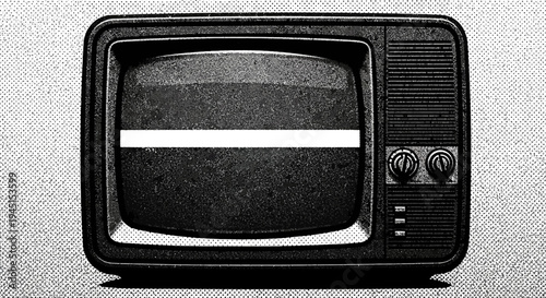 Vintage television set with static screen.